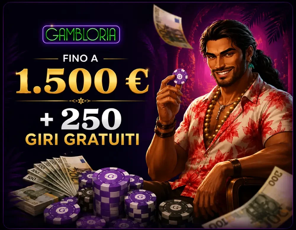 Pacchetto di benvenuto Gambloria Casino: fino a 1.500 € e 250 giri gratuiti